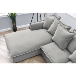 BOBOCHIC MONA - Canapé D'angle Convertible - Avec Coffre - 4 Places - Gauche Couleur - Gris Clair - Gris Clair -BOBOCHIC Soldes 2022 17988655 4