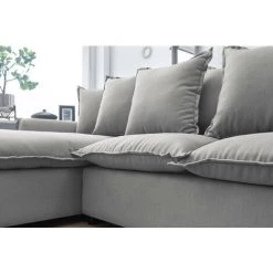 BOBOCHIC MONA - Canapé D'angle Convertible - Avec Coffre - 4 Places - Gauche Couleur - Gris Clair - Gris Clair -BOBOCHIC Soldes 2022 17988655 5