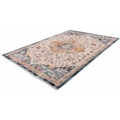 Tapis BOBOCHIC - Tapis Poils Courts VIKI Motif Berbère - Blanc