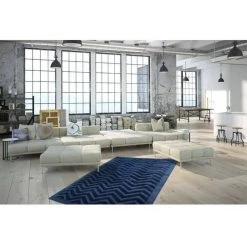 Tapis BOBOCHIC - Tapis Poils Courts VENITTO Motif Contemporain - Bleu -BOBOCHIC Soldes 2022 23404947 2