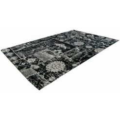Tapis BOBOCHIC - Tapis Fabrication Artisanale KADIX Motif Vintage - Gris
