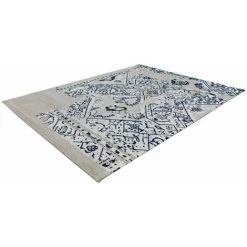 Tapis BOBOCHIC - Tapis Fabrication Artisanale KADIX Motif Vintage - Gris