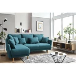 Canapés D'angle Convertibles BOBOCHIC - Canapé D'angle Convertible MIA Angle Gauche Bleu Canard - Bleu Canard -BOBOCHIC Soldes 2022 23405513 3