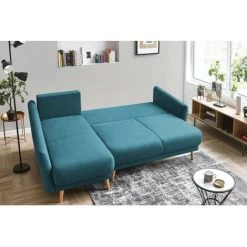 Canapés D'angle Convertibles BOBOCHIC - Canapé D'angle Convertible MIA Angle Gauche Bleu Canard - Bleu Canard -BOBOCHIC Soldes 2022 23405513 5