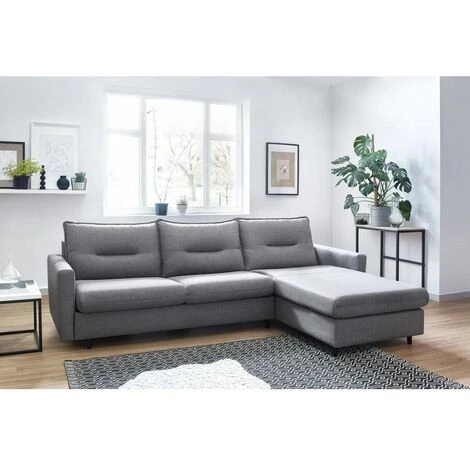 Canapés D'angle Convertibles BOBOCHIC - Canapé D'angle Convertible SINKI Angle Droit Gris Clair - Gris Clair 4 Canapés D'angle Convertibles BOBOCHIC - Canapé D'angle Convertible SINKI Angle Droit Gris Clair - Gris Clair – Image 2
