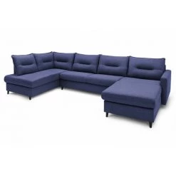 Canapés D'angle Convertibles BOBOCHIC - Canapé Panoramique XXL Convertible SINKI Angle Gauche Bleu Marine - Bleu Marine