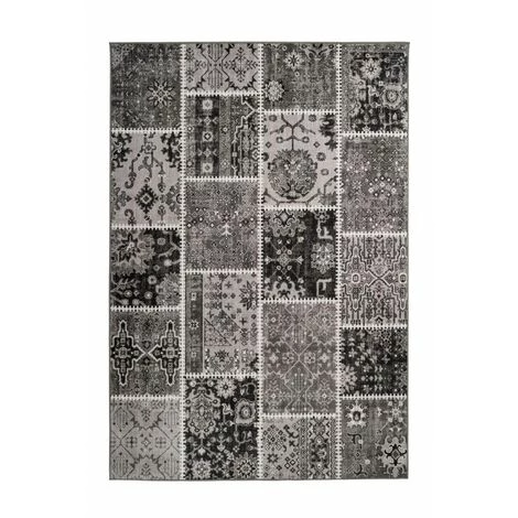Tapis BOBOCHIC - Tapis Poils Courts STINSON Motif Contemporain - Gris 3 Tapis BOBOCHIC - Tapis Poils Courts STINSON Motif Contemporain - Gris
