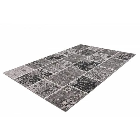 Tapis BOBOCHIC - Tapis Poils Courts STINSON Motif Contemporain - Gris 4 Tapis BOBOCHIC - Tapis Poils Courts STINSON Motif Contemporain - Gris – Image 2