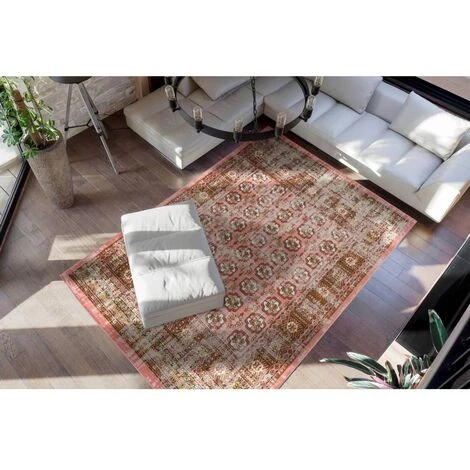 Tapis BOBOCHIC - Tapis Poils Courts MARIKA Motif Oriental - Rouge 6 Tapis BOBOCHIC - Tapis Poils Courts MARIKA Motif Oriental - Rouge – Image 4