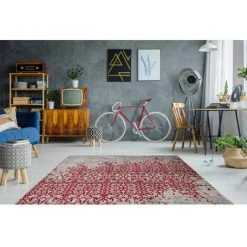 Tapis BOBOCHIC - Tapis Poils Courts FAKIR Motif Vintage - Rouge -BOBOCHIC Soldes 2022 23406510 4