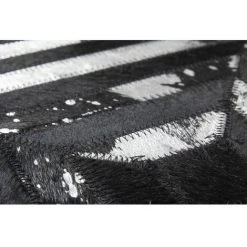 Tapis BOBOCHIC - Tapis En Cuir KHALED Motif Contemporain - Noir -BOBOCHIC Soldes 2022 23406744 3