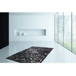 Tapis BOBOCHIC - Tapis En Cuir KHALED Motif Contemporain - Noir -BOBOCHIC Soldes 2022 23406744 4