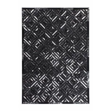 Tapis BOBOCHIC - Tapis En Cuir KHALED Motif Contemporain - Noir 3 Tapis BOBOCHIC - Tapis En Cuir KHALED Motif Contemporain - Noir