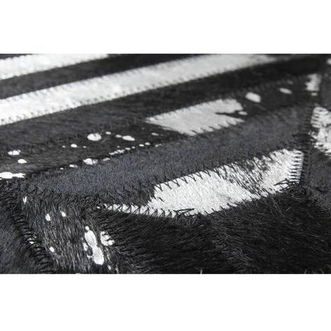 Tapis BOBOCHIC - Tapis En Cuir KHALED Motif Contemporain - Noir 5 Tapis BOBOCHIC - Tapis En Cuir KHALED Motif Contemporain - Noir – Image 3