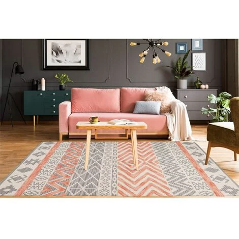 Tapis BOBOCHIC - Tapis Polis Courts ITAKA Motif Ethnique - Gris 6 Tapis BOBOCHIC - Tapis Polis Courts ITAKA Motif Ethnique - Gris – Image 4