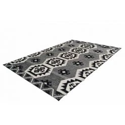 Tapis BOBOCHIC - Tapis Polis Courts ITAKA Motif Ethnique - Gris -BOBOCHIC Soldes 2022 23406777 2