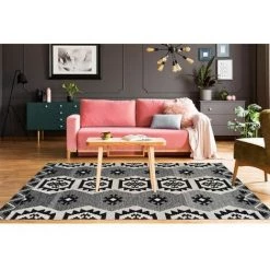Tapis BOBOCHIC - Tapis Polis Courts ITAKA Motif Ethnique - Gris -BOBOCHIC Soldes 2022 23406778 4