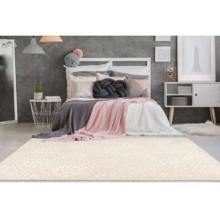 Tapis BOBOCHIC - Tapis Poils Courts FLORETTA Motif Graphique - Crème -BOBOCHIC Soldes 2022 23406946 4