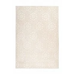 Tapis BOBOCHIC - Tapis Fabrication Artisanale LUCIO Motif Contemporain - Crème