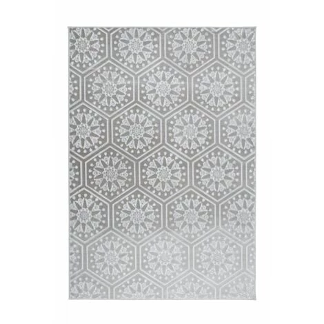 Tapis BOBOCHIC - Tapis Poils Courts FLORETTA Motif Graphique - Gris 3 Tapis BOBOCHIC - Tapis Poils Courts FLORETTA Motif Graphique - Gris