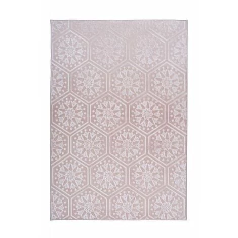 Tapis BOBOCHIC - Tapis Poils Courts FLORETTA Motif Graphique - Rose 3 Tapis BOBOCHIC - Tapis Poils Courts FLORETTA Motif Graphique - Rose