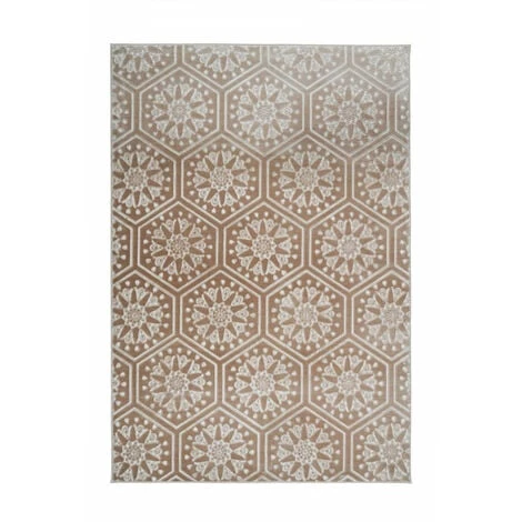 Tapis BOBOCHIC - Tapis En Cuir KHALED Motif Contemporain - Taupe 3 Tapis BOBOCHIC - Tapis En Cuir KHALED Motif Contemporain - Taupe