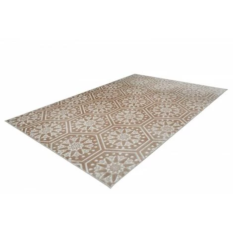 Tapis BOBOCHIC - Tapis En Cuir KHALED Motif Contemporain - Taupe 4 Tapis BOBOCHIC - Tapis En Cuir KHALED Motif Contemporain - Taupe – Image 2