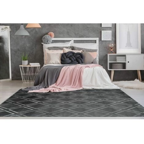 Tapis BOBOCHIC - Tapis Poils Courts RIMINI Motif Berbère - Gris 6 Tapis BOBOCHIC - Tapis Poils Courts RIMINI Motif Berbère - Gris – Image 4