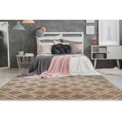Tapis BOBOCHIC - Tapis Poils Courts RIMINI Motif Berbère - Taupe -BOBOCHIC Soldes 2022 23407037 4