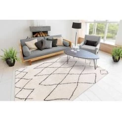 Tapis BOBOCHIC - Tapis Poils Courts IMANI Motif Berbère - Crème -BOBOCHIC Soldes 2022 23407095 4