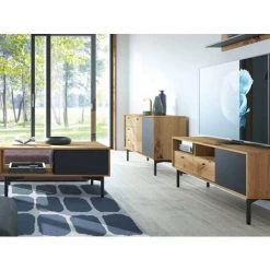 Meubles TV BOBOCHIC - Meuble Télé 151 Cm FOLOW Chêne Et Noir - Chêne Et Noir -BOBOCHIC Soldes 2022 23407259 2