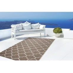 Tapis D'extérieur BOBOCHIC - Tapis D'extérieur ROMON Gris Motif Graphique - Beige -BOBOCHIC Soldes 2022 23407306 5