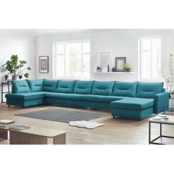 Canapé Panoramique Convertible BOBOCHIC - Canapé Panoramique XXXXL Convertible SINKI Angle Droit Bleu Canard - Bleu Canard -BOBOCHIC Soldes 2022 23408078 2