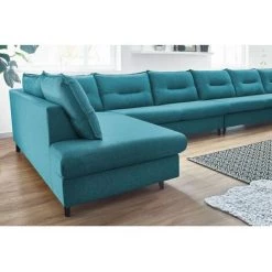 Canapé Panoramique Convertible BOBOCHIC - Canapé Panoramique XXXXL Convertible SINKI Angle Droit Bleu Canard - Bleu Canard -BOBOCHIC Soldes 2022 23408078 4