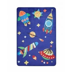 Tapis Enfant BOBOCHIC - Tapis Enfant Poils Courts STATION KID Imprimé 100x150 Bleu - Bleu