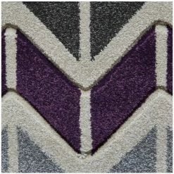 BOBOCHIC Tapis QUIM 3 Gris / Violet 120 X 170 - Gris -BOBOCHIC Soldes 2022 23408468 5