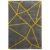 Tapis BOBOCHIC - Tapis Shaggy NOMU Motif Graphique 160x230 Jaune Moutarde - Jaune Moutarde