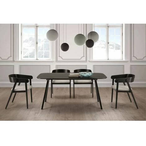 Table à Manger BOBOCHIC - Table à Manger 160 Cm FINKA Bois Noir - Noir 4 Table à Manger BOBOCHIC - Table à Manger 160 Cm FINKA Bois Noir - Noir â Image 2