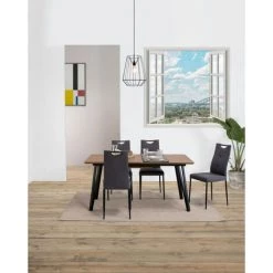 Table à Manger BOBOCHIC - Table à Manger Extensible 140 à 200 Cm BOGOTA Pieds En Métal Chêne - Chêne -BOBOCHIC Soldes 2022 23409257 3