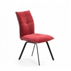 Chaise Et Fauteuil De Table BOBOCHIC - Lot De 2 Chaises De Table DIRA Rouge - Rouge
