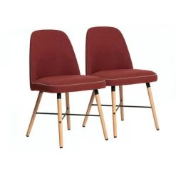 Chaise Et Fauteuil De Table BOBOCHIC - Lot De 2 Chaises De Table MITIO Rouge - Rouge