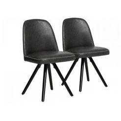 Chaise Et Fauteuil De Table BOBOCHIC - Lot De 2 Chaises De Table ARMO Gris - Gris