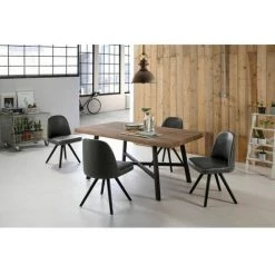 Chaise Et Fauteuil De Table BOBOCHIC - Lot De 2 Chaises De Table ARMO Gris - Gris -BOBOCHIC Soldes 2022 23409321 3