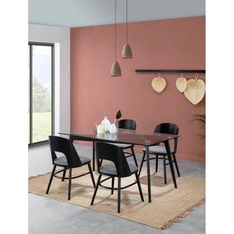 Chaise Et Fauteuil De Table BOBOCHIC - Lot De 2 Chaises De Table DRAKO Noir - Noir 4 Chaise Et Fauteuil De Table BOBOCHIC - Lot De 2 Chaises De Table DRAKO Noir - Noir – Image 2