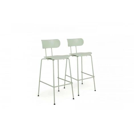 Tabouret De Bar BOBOCHIC - Lot De 2 Tabourets De Bar H 98cm FONTI Vert Clair - Vert 3 Tabouret De Bar BOBOCHIC - Lot De 2 Tabourets De Bar H 98cm FONTI Vert Clair - Vert
