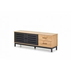 Meubles TV BOBOCHIC - Meuble TV 141 Cm AUSTIN Noir Et Bois Clair - Chêne Et Noir 11 Meubles TV BOBOCHIC - Meuble TV 141 Cm AUSTIN Noir Et Bois Clair - Chêne Et Noir -BOBOCHIC Soldes 2022 23409527 5