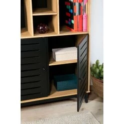 Buffets BOBOCHIC - Buffet Haut AUSTIN Noir Et Bois Clair - Bois Et Noir 11 Buffets BOBOCHIC - Buffet Haut AUSTIN Noir Et Bois Clair - Bois Et Noir -BOBOCHIC Soldes 2022 23409529 5