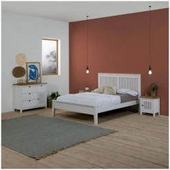 Commodes BOBOCHIC - Commode 4 Tiroirs Et 1 Porte CAPRI Pin Massif Blanc Et Bois Clair - Blanc Et Chêne -BOBOCHIC Soldes 2022 23409606 4