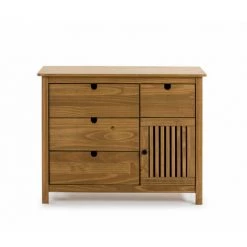 Commodes BOBOCHIC - Commode 4 Tiroirs 1 Porte CAPRI Bois Clair - Marron -BOBOCHIC Soldes 2022 23409609 3