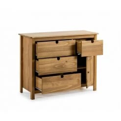 Commodes BOBOCHIC - Commode 4 Tiroirs 1 Porte CAPRI Bois Clair - Marron -BOBOCHIC Soldes 2022 23409609 5